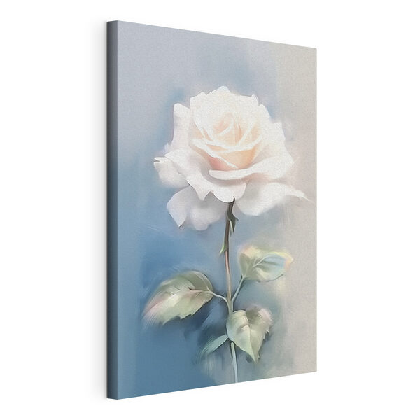 Canvas Schilderijen Witte roos met groene bladeren (Artikelnummer: s41696) Canvas Schilderijen Canvas Schilderijen Witte roos met groene bladeren (Artikelnummer: s41696)