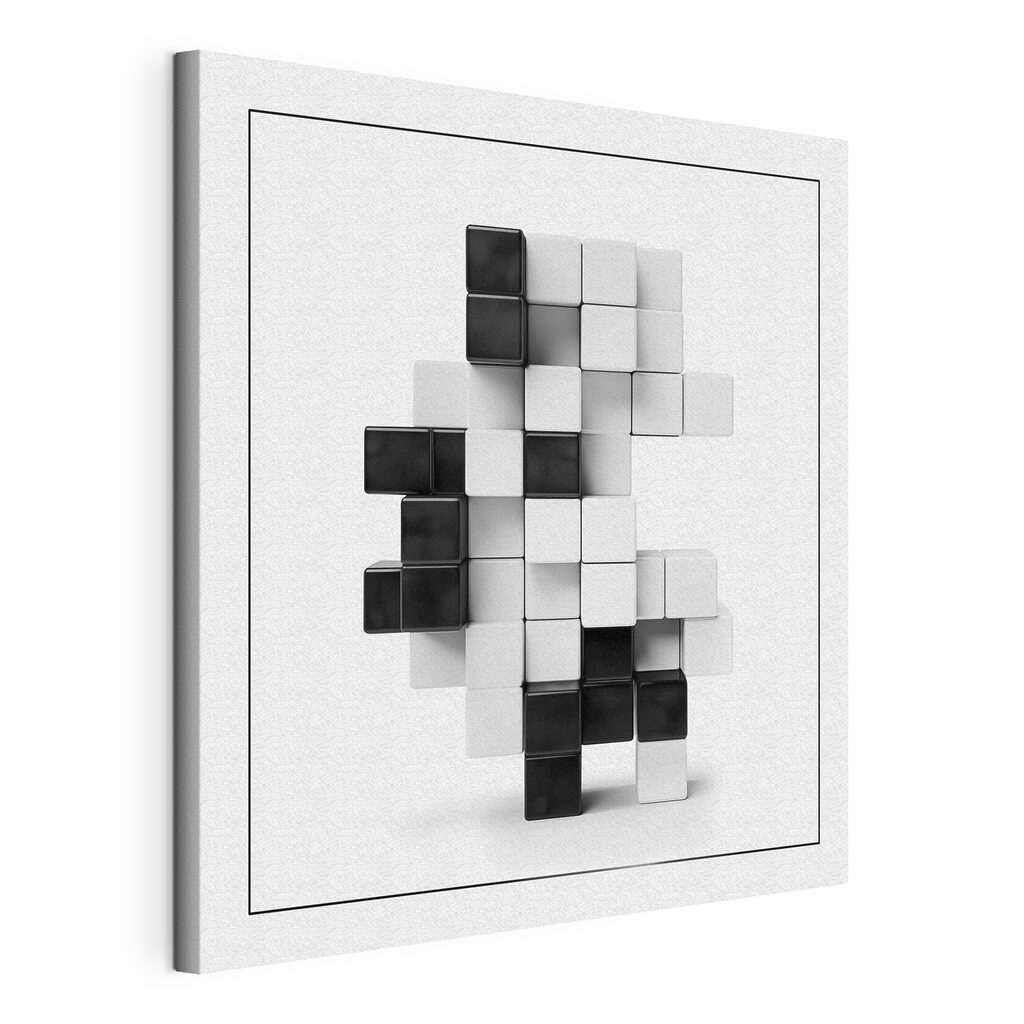 Black and white cubes stacked together Black and white cubes stacked together