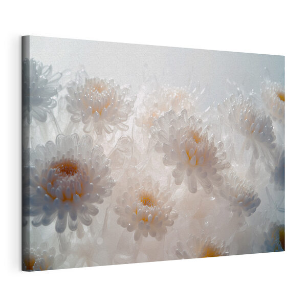 Canvas Schilderijen Groep witte bloemen