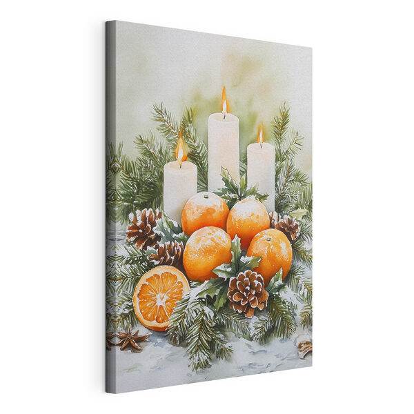 Canvas Schilderijen Schilderij van sinaasappels en kaarsen (Artikelnummer: s41951) Canvas Schilderijen Canvas Schilderijen Schilderij van sinaasappels en kaarsen (Artikelnummer: s41951)