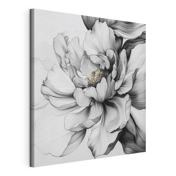 Canvas Schilderijen Elegant bloemenontwerp in monochrome tinten