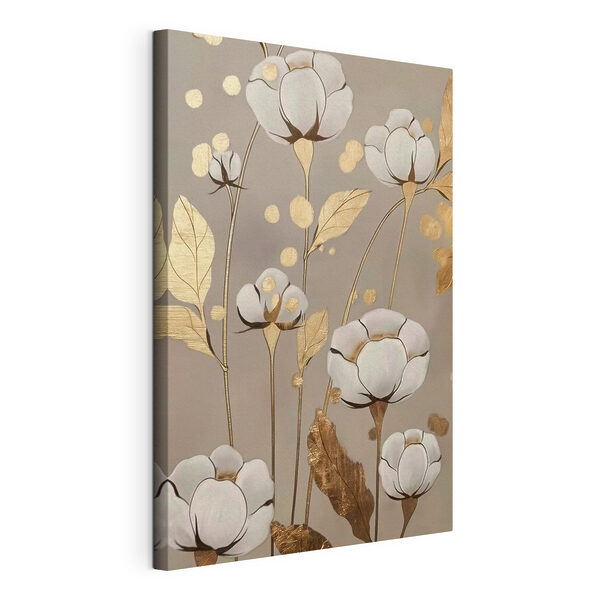 Canvas Schilderijen Canvas Schilderijen Schilderij van bloemen en bladeren (Artikelnummer: s42172)