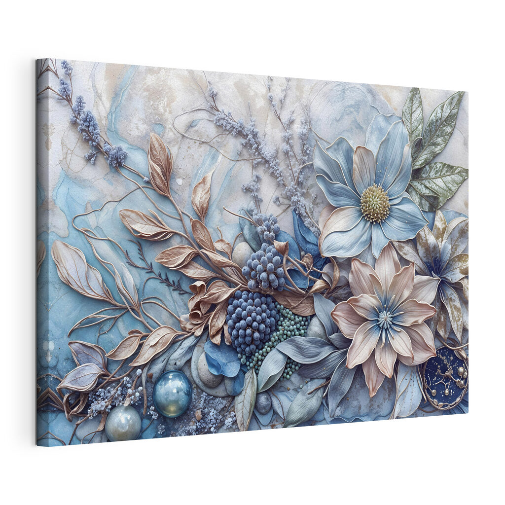 Floral arrangement in cool tones