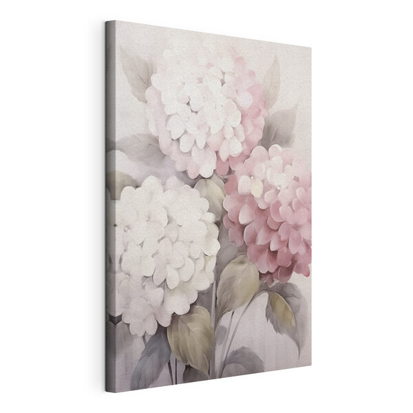 Schilderij van roze bloemen Canvas Schilderijen Schilderij van roze bloemen