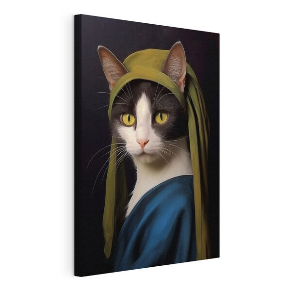 Canvas Schilderijen Kat met groene hoed (Artikelnummer: s42486) Canvas Schilderijen Canvas Schilderijen Kat met groene hoed (Artikelnummer: s42486)