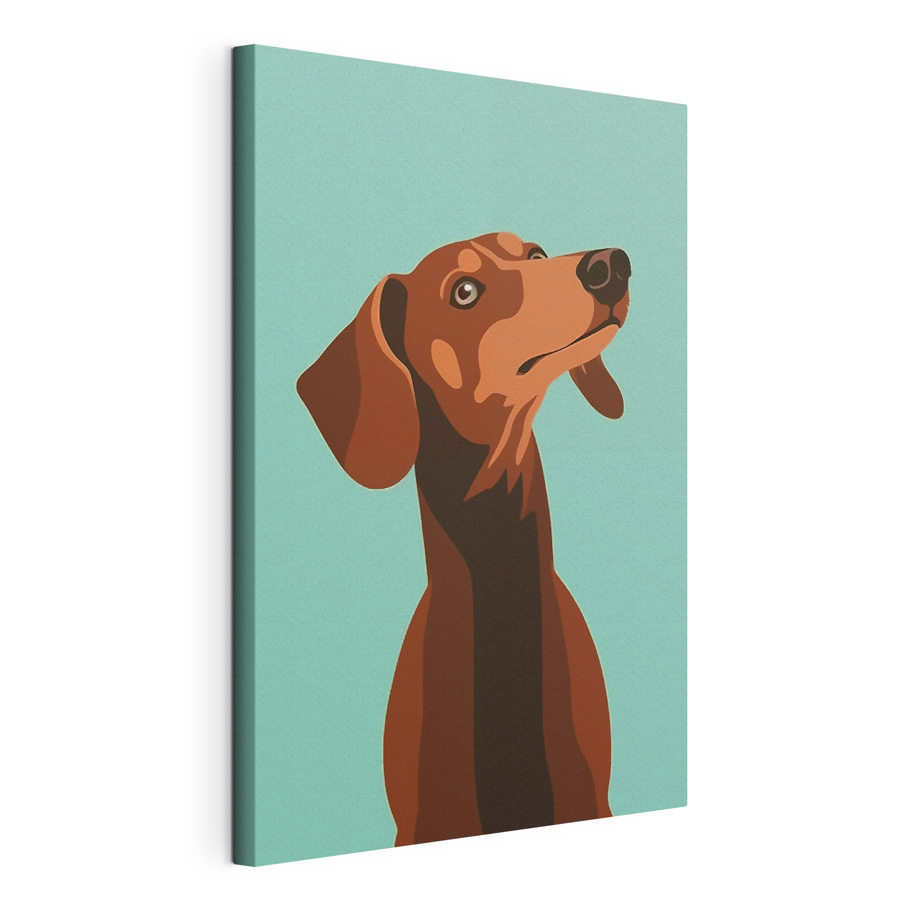 Dog with its head up
