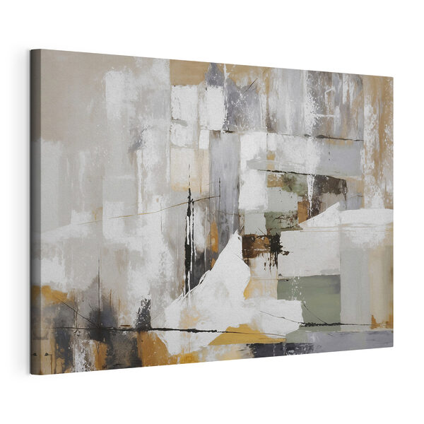 Canvas Schilderijen Schilderij van een witte en bruine muur