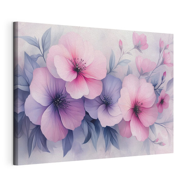 Canvas Schilderijen Groep roze en paarse bloemen (Artikelnummer: s42851) Canvas Schilderijen Canvas Schilderijen Groep roze en paarse bloemen (Artikelnummer: s42851)