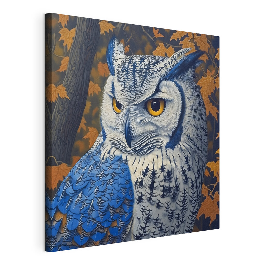 An owl with yellow eyes An owl with yellow eyes