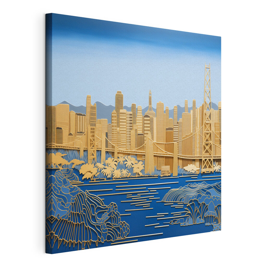 City skyline with vibrant colors City skyline with vibrant colors
