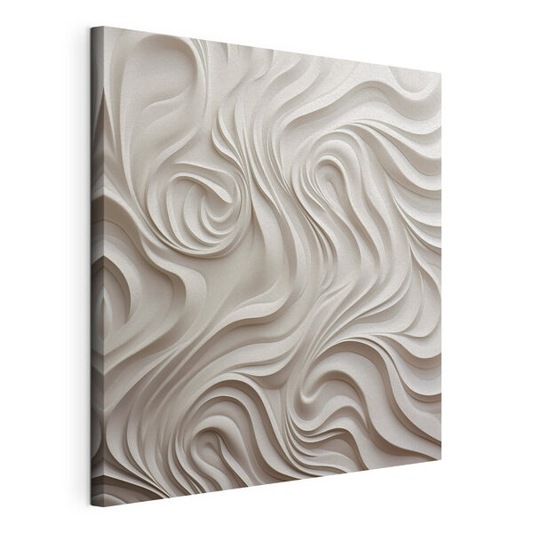 Witte muur met golvende lijnen Canvas Schilderijen Witte muur met golvende lijnen