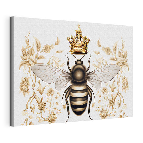 Canvas Schilderijen Bij met een kroon op haar hoofd