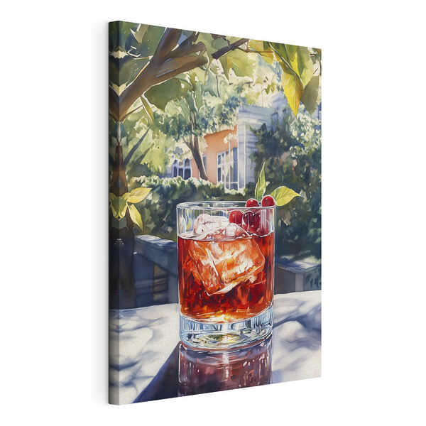 Glas ijs en kersen Canvas Schilderijen Glas ijs en kersen