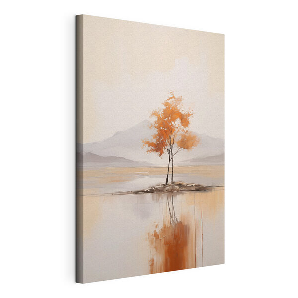 Boom op een eiland in water Canvas Schilderijen Boom op een eiland in water
