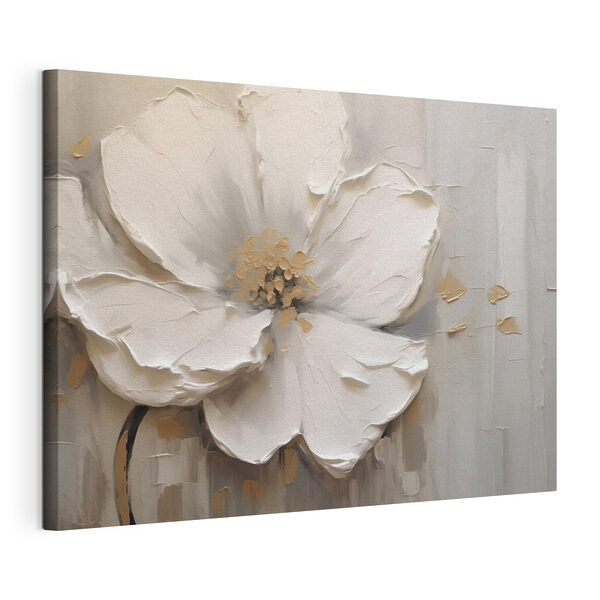 Canvas Schilderijen Delicate witte bloemen elegantie getoond