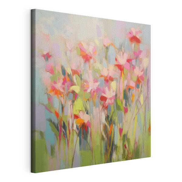 Canvas Schilderijen Canvas Schilderijen Schilderij van bloemen op een muur (Artikelnummer: s43243)