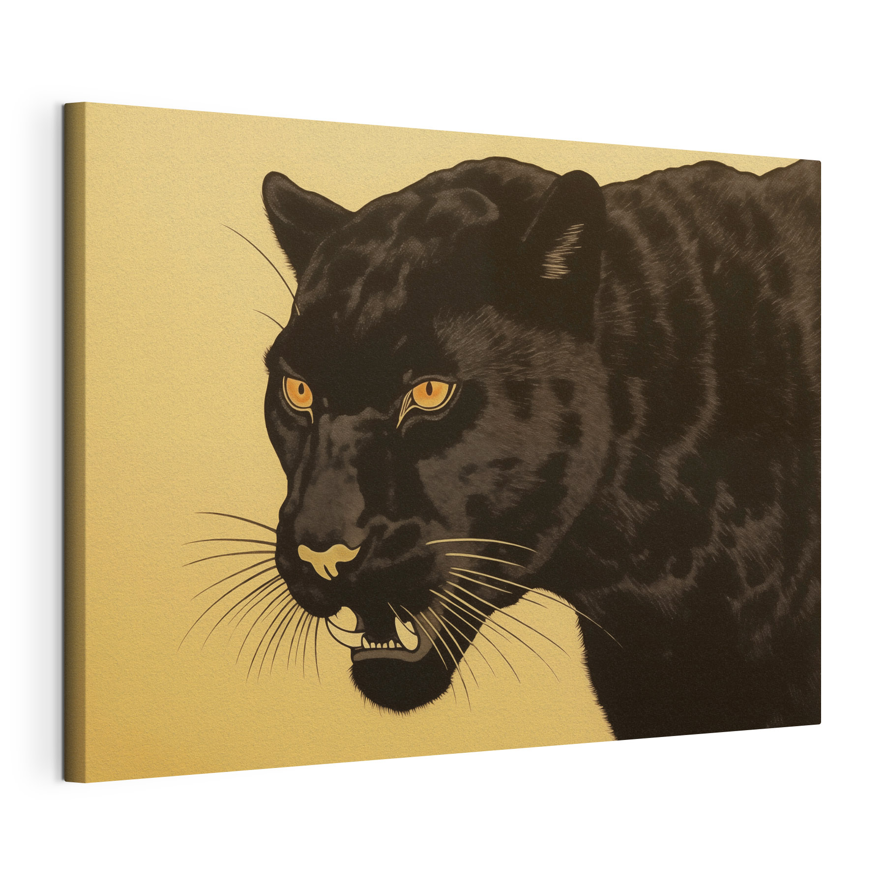 Black panther with yellow eyes