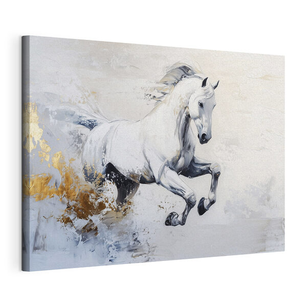 Canvas Schilderijen Schilderij van een wit paard (Artikelnummer: s43498) Canvas Schilderijen Canvas Schilderijen Schilderij van een wit paard (Artikelnummer: s43498)