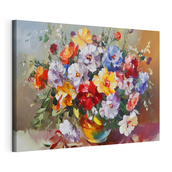 Canvas Schilderijen Canvas Schilderijen Schilderij van bloemen in een vaas (Artikelnummer: s43909)