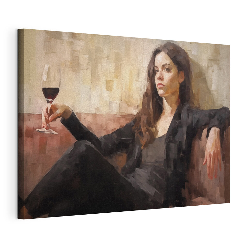 Woman sitting on a couch Woman sitting on a couch
