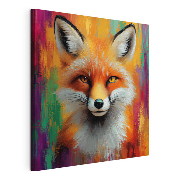 Schilderij van een vos Canvas Schilderijen Schilderij van een vos
