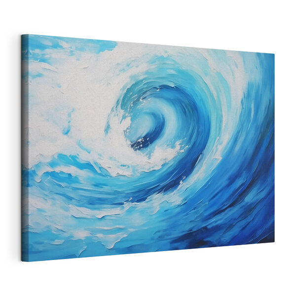 Canvas Schilderijen Blauw met witte werveling