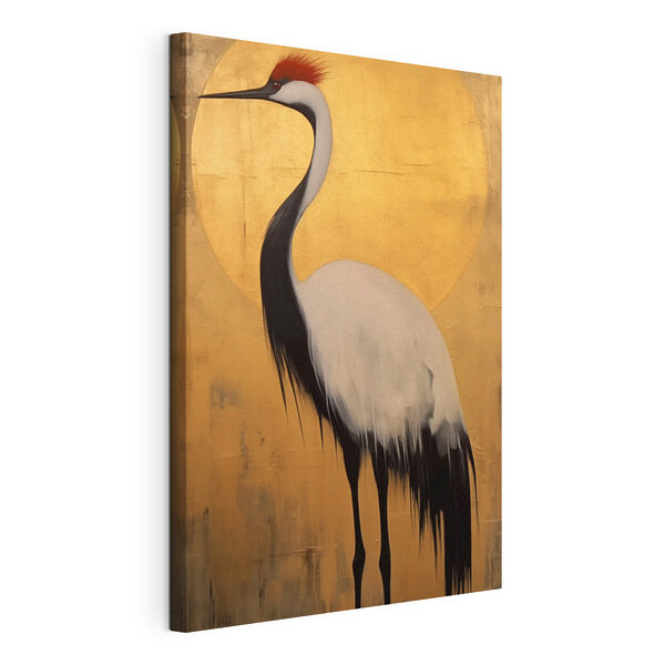Schilderij van een kraan Canvas Schilderijen Schilderij van een kraan