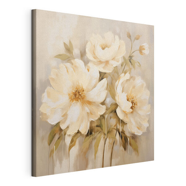 Schilderij van bloemen op een muur Canvas Schilderijen Schilderij van bloemen op een muur