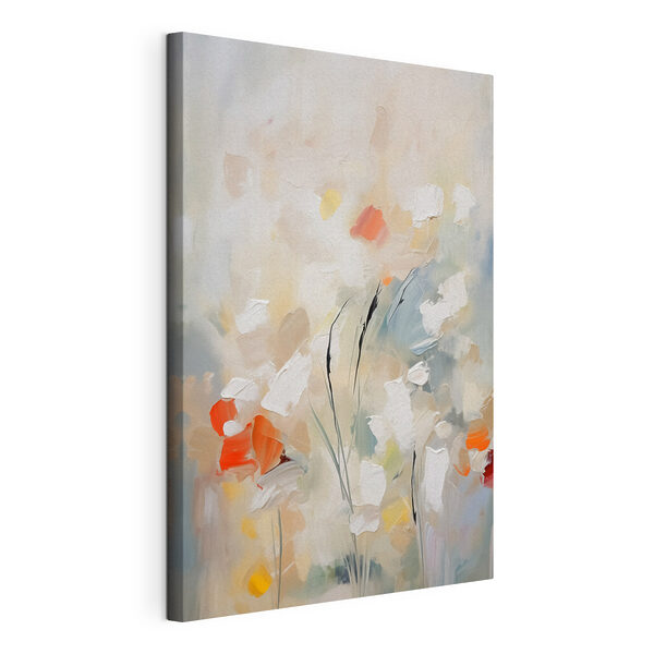 Schilderij van bloemen op een muur Canvas Schilderijen Schilderij van bloemen op een muur