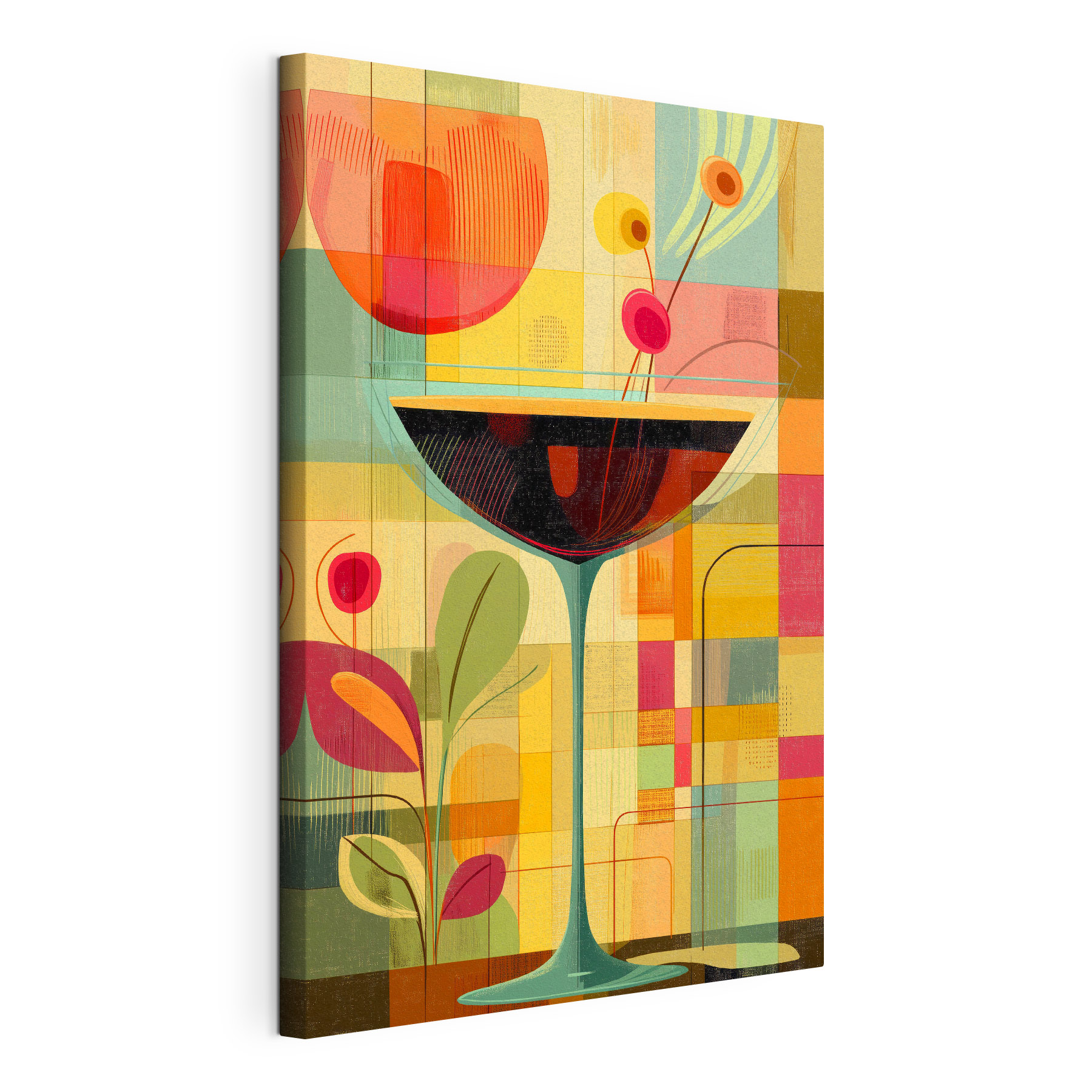 Colorful art of a martini glass