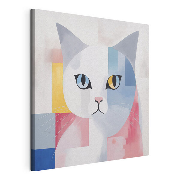 Canvas Schilderijen Kat met kleurrijke vierkantjes (Artikelnummer: s45358) Canvas Schilderijen Canvas Schilderijen Kat met kleurrijke vierkantjes (Artikelnummer: s45358)