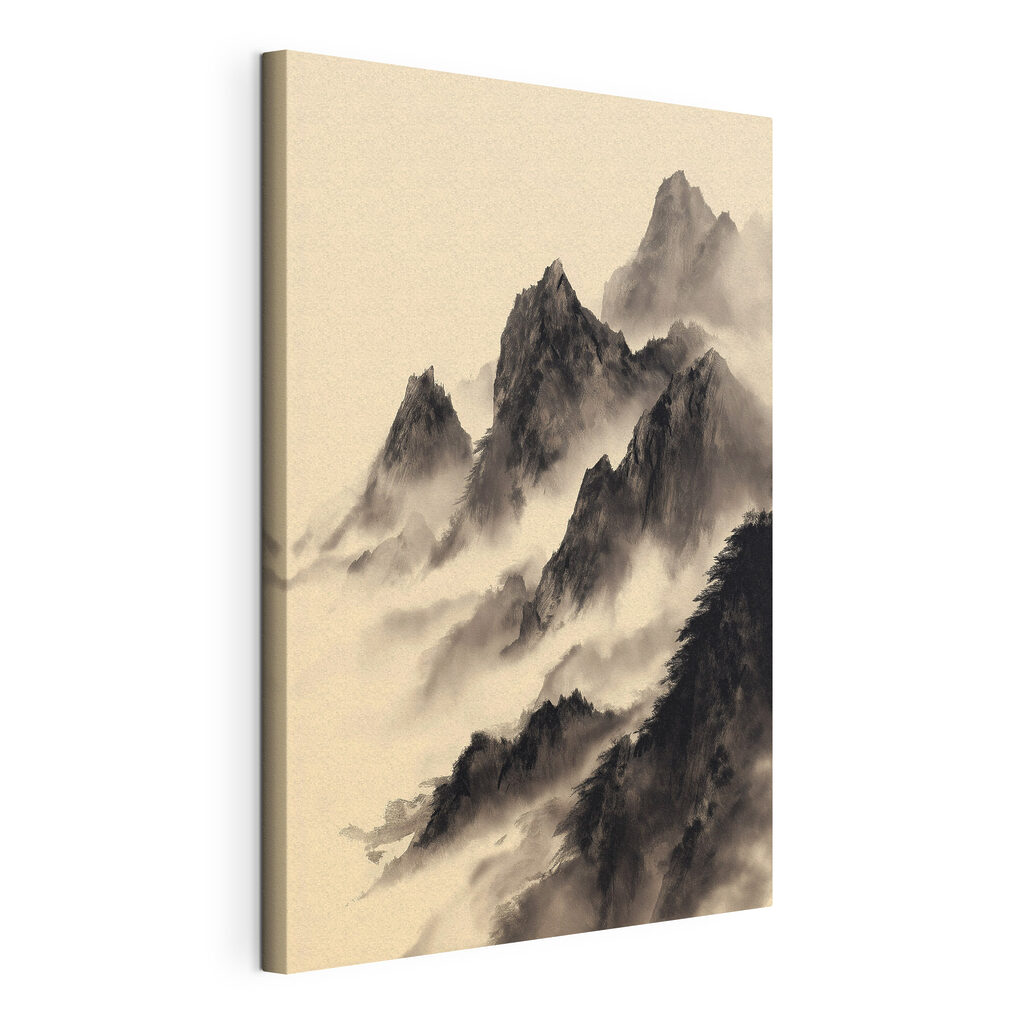 Mountain range with fog