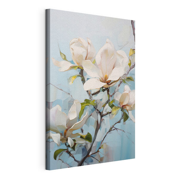 Schilderij van een witte bloem Canvas Schilderijen Schilderij van een witte bloem