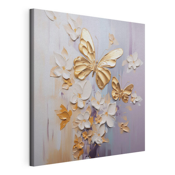 Canvas Schilderijen Schilderij van vlinders en bloemen (Artikelnummer: s46828) Canvas Schilderijen Canvas Schilderijen Schilderij van vlinders en bloemen (Artikelnummer: s46828)