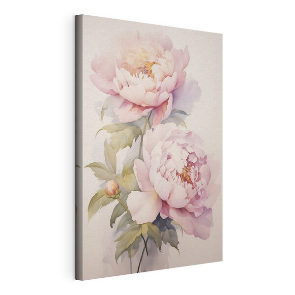 Schilderij van roze bloemen Canvas Schilderijen Schilderij van roze bloemen