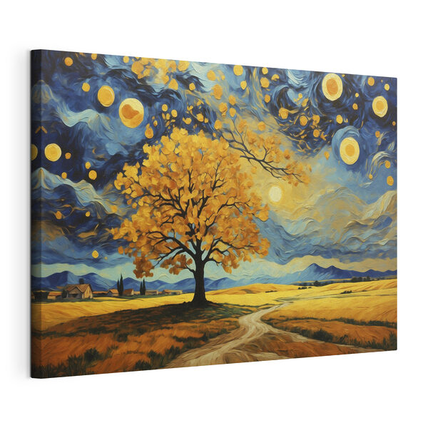 Canvas Schilderijen Canvas Schilderijen Schilderij van een boom in een veld (Artikelnummer: s47255)