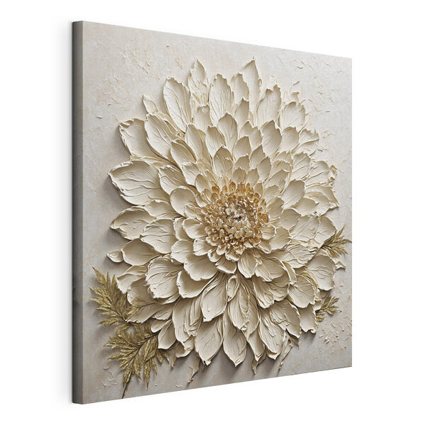 Canvas Schilderijen Canvas Schilderijen - Elegant kunstwerk met bloemenreliëf (Artikelnummer: s47259)
