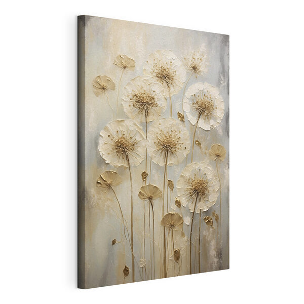 Canvas Schilderijen Canvas Schilderijen Schilderij van bloemen op een grijze achtergrond (Artikelnummer: s47282)