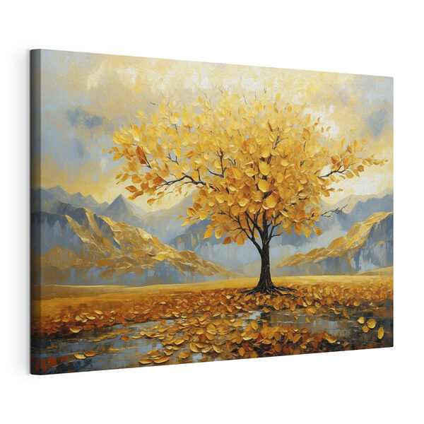 Canvas Schilderijen Boom met gele bladeren in een veld (Artikelnummer: s47285) Canvas Schilderijen Canvas Schilderijen Boom met gele bladeren in een veld (Artikelnummer: s47285)