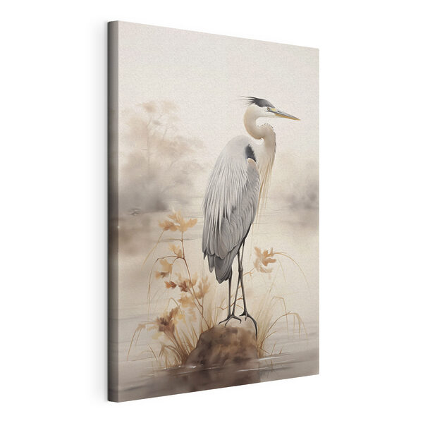Canvas Schilderijen Canvas Schilderijen Vogel die op een rots staat (Artikelnummer: s47426)