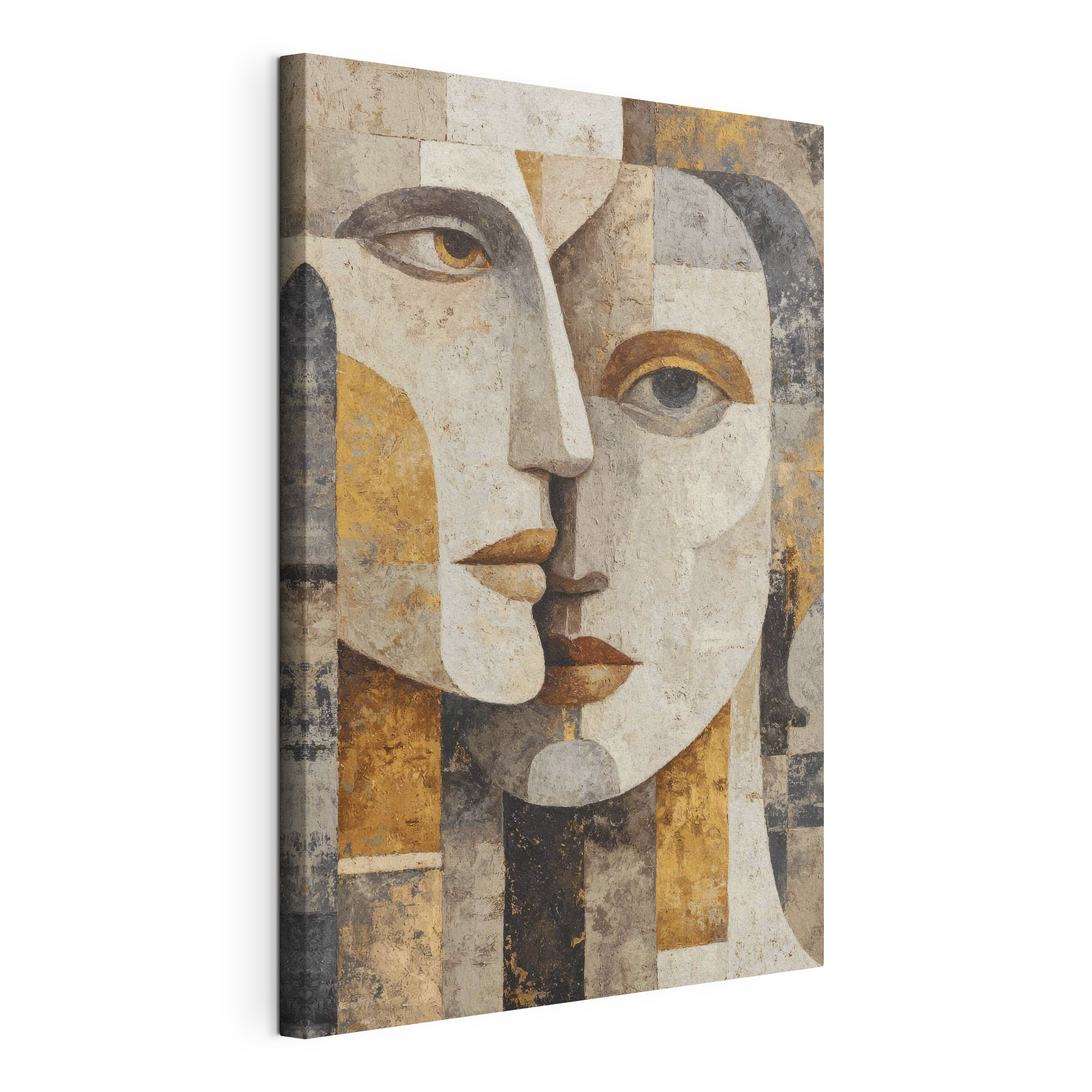 Painting of a face and a woman's face Painting of a face and a woman's face