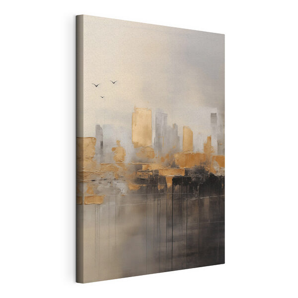 Canvas Schilderijen Schilderij van een stad met vogels die in de lucht vliegen (Artikelnummer: s47673) Canvas Schilderijen Canvas Schilderijen Schilderij van een stad met vogels die in de lucht vliegen (Artikelnummer: s47673)