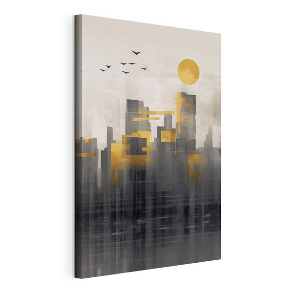 Canvas Schilderijen Canvas Schilderijen Schilderij van een stad (Artikelnummer: s47683)