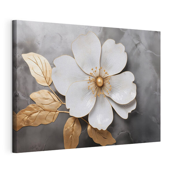 Canvas Schilderijen Canvas Schilderijen Verfijnd bloemmotief met subtiele elegantie (Artikelnummer: s47699)