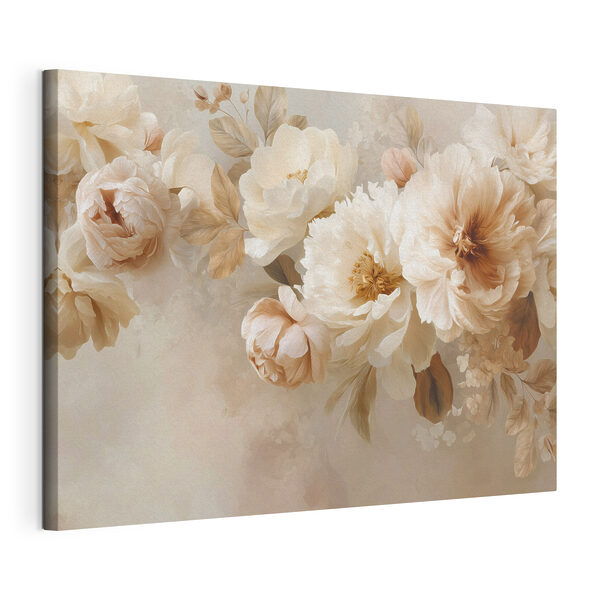 Zachte bloemen in ingetogen tinten Canvas Schilderijen Zachte bloemen in ingetogen tinten