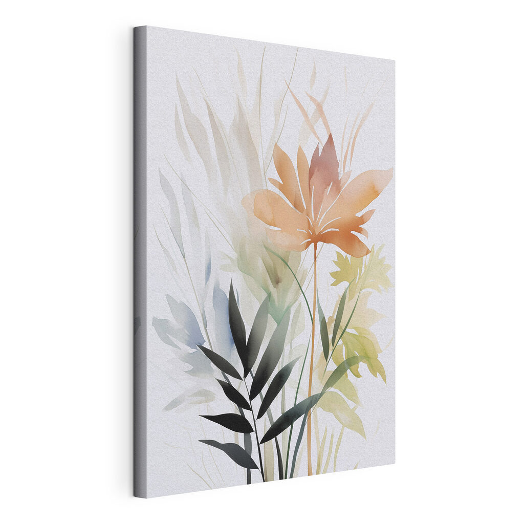 Painting of flowers and leaves