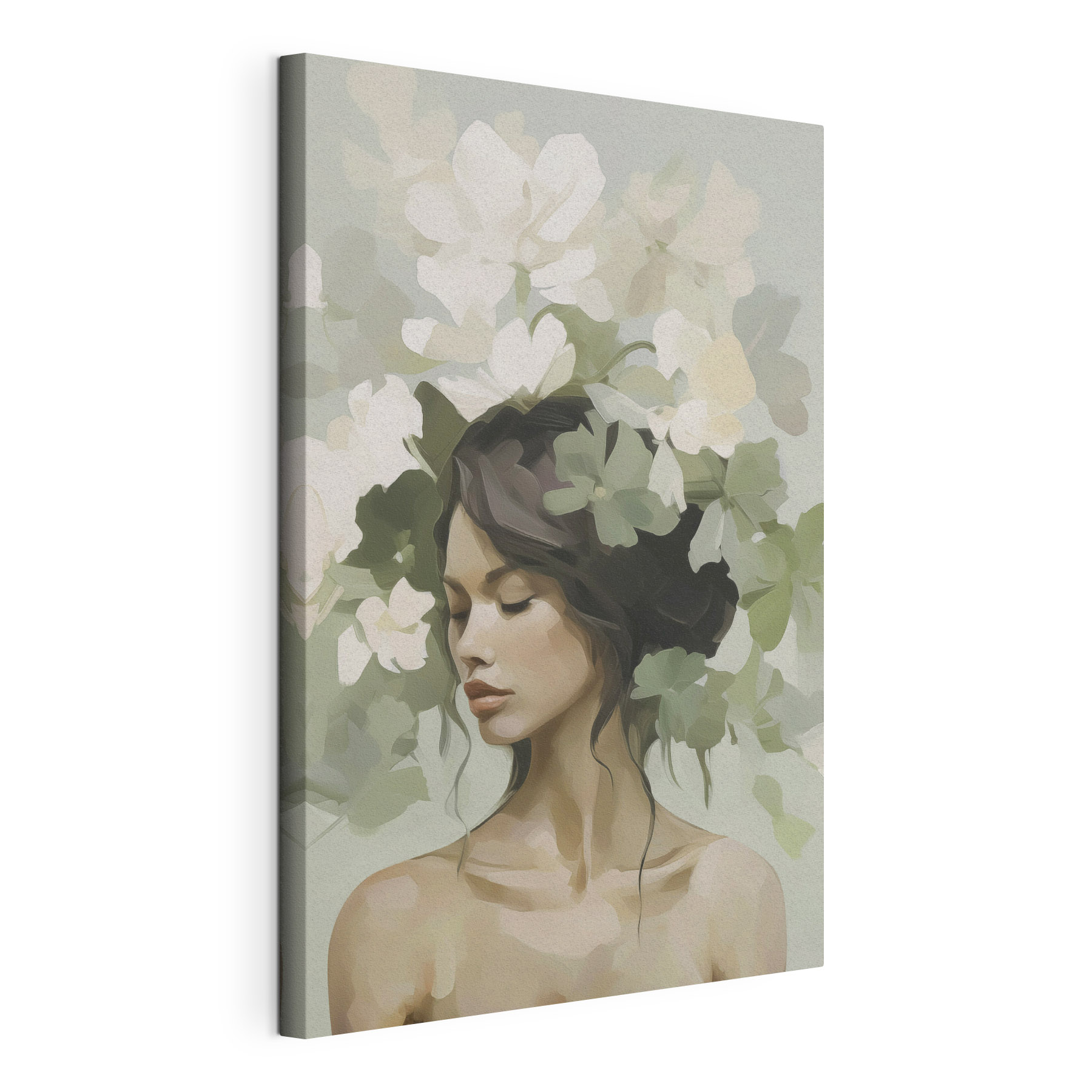 Woman with flowers on her head Woman with flowers on her head