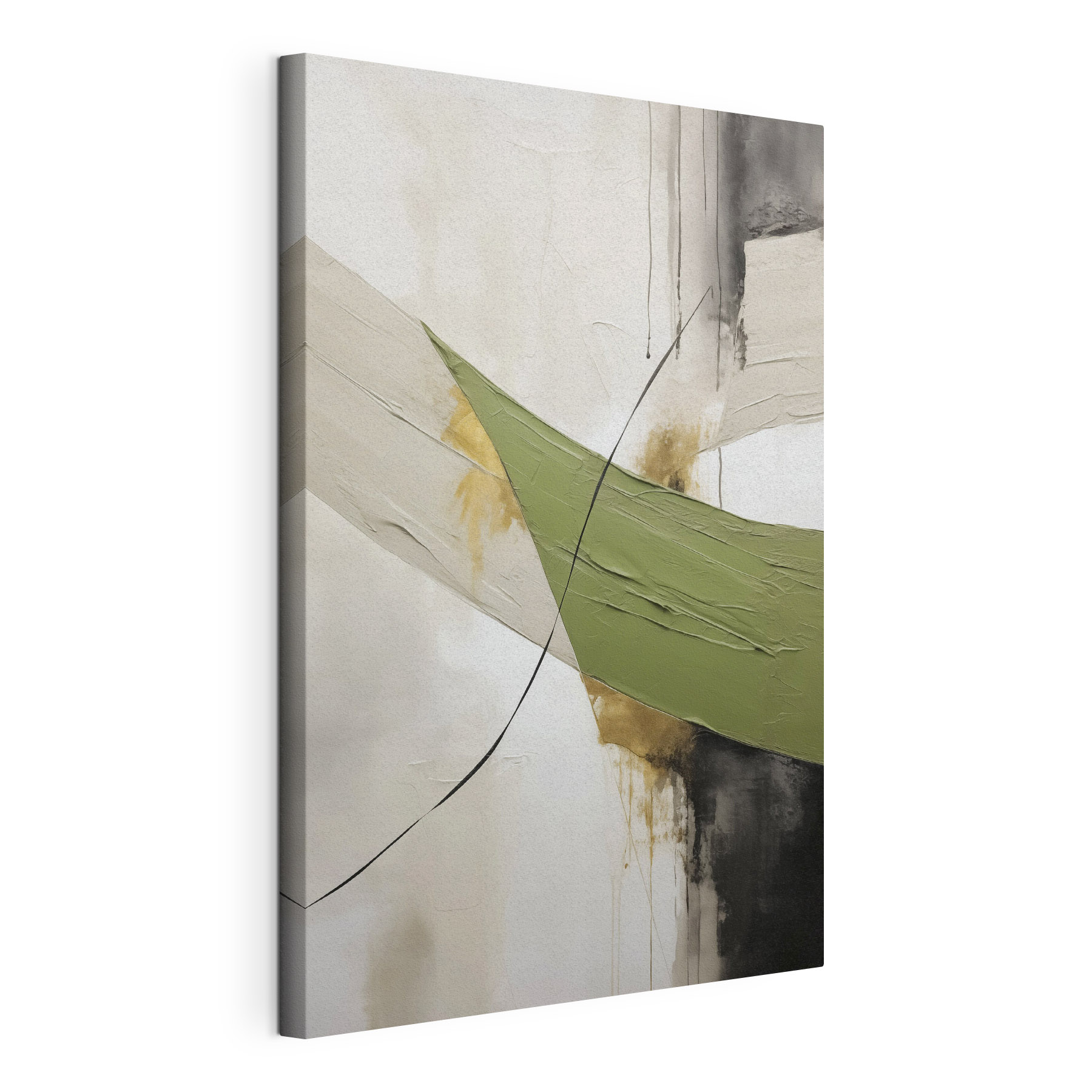 Painting of a green and black line