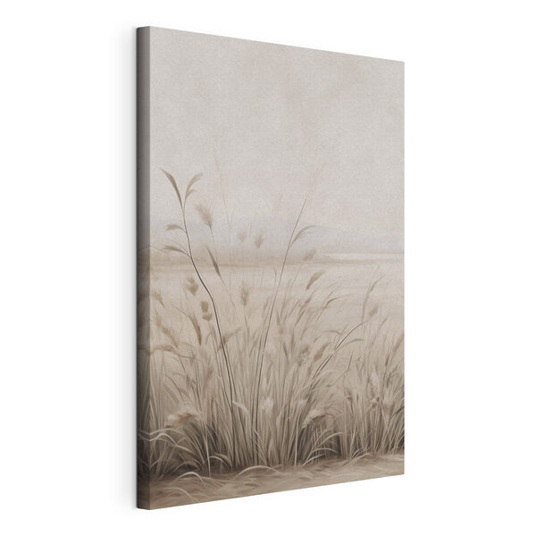 Canvas Schilderijen Canvas Schilderijen Grasveld met een mistige lucht (Artikelnummer: s47849)