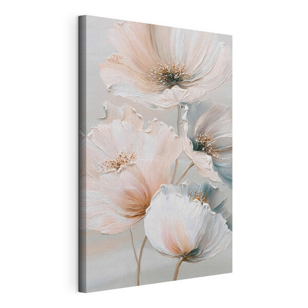 Canvas Schilderijen Canvas Schilderijen Verfijnde bloemen in zachte pasteltinten (Artikelnummer: s47961)
